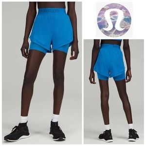NWOT Lululemon Logo Waistband High-Rise Training Short in Poolside (Blue)